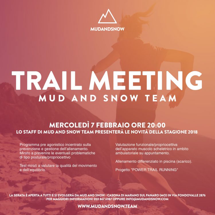 Mercoledì 7 Febbraio ore 20:00 lo Staff di Mud and Snow team presenterà le novità della stagione 2018